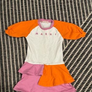 Marni Orange and Pink Raglan Dress